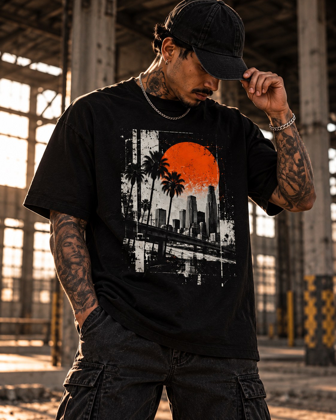 Model wearing AFTER THE SUN T-shirt