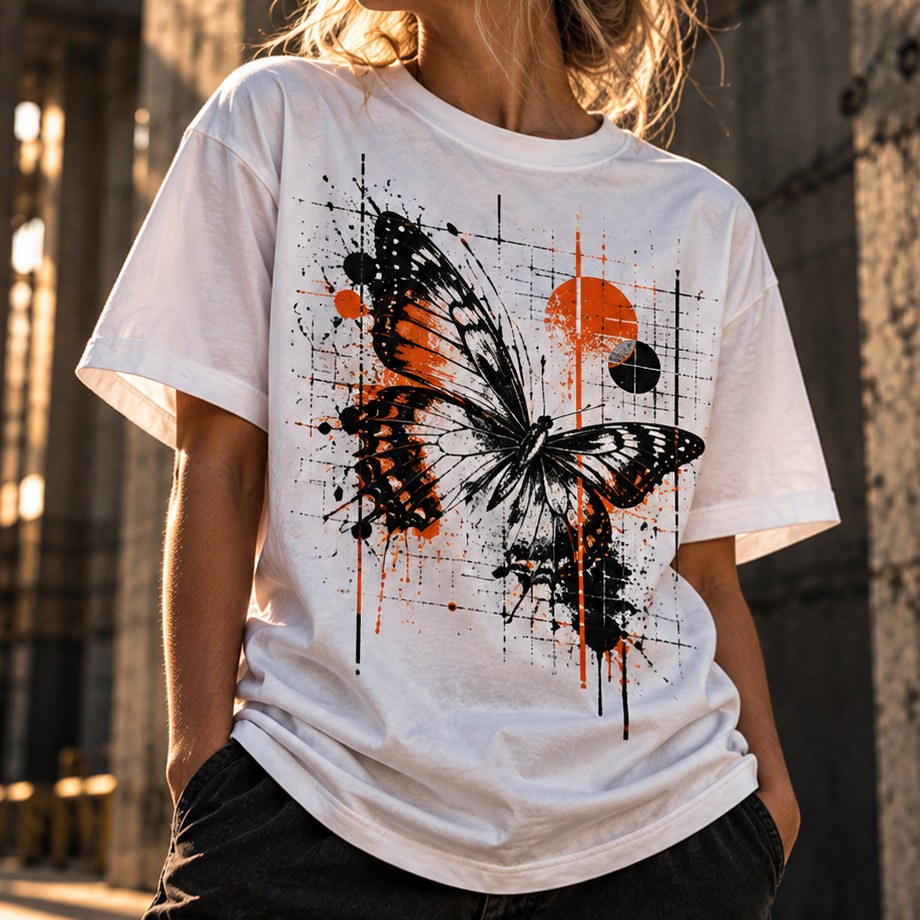 Close-up of CHAOS THEORY T-shirt design