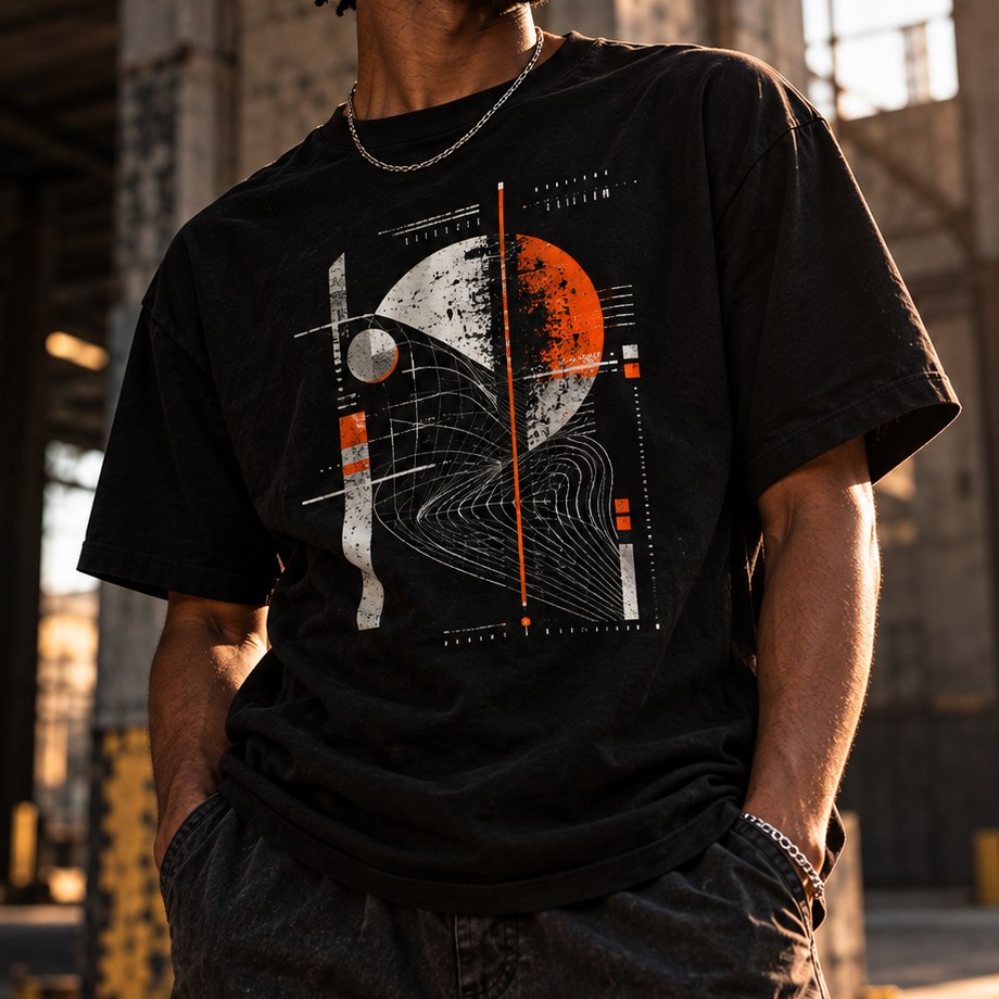 Close-up of OFFSET SIGNAL T-shirt design