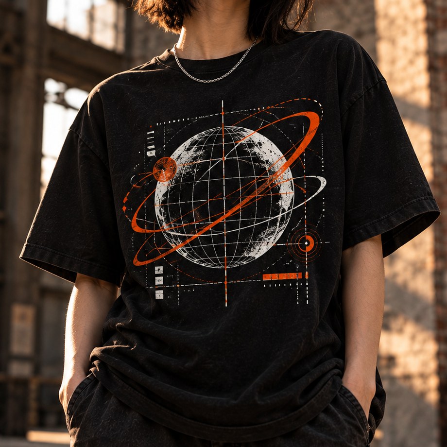 Close-up of ORBITAL T-shirt design